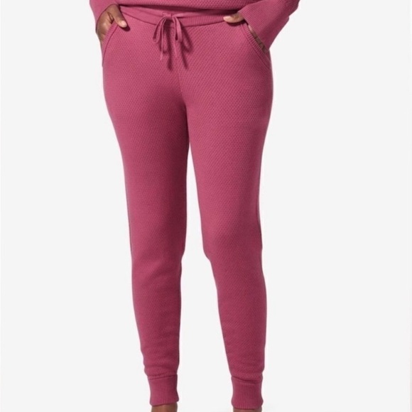 Tommy John Cozy Pink Knit Set Pants & Top with Button Detail - Picture 2 of 7